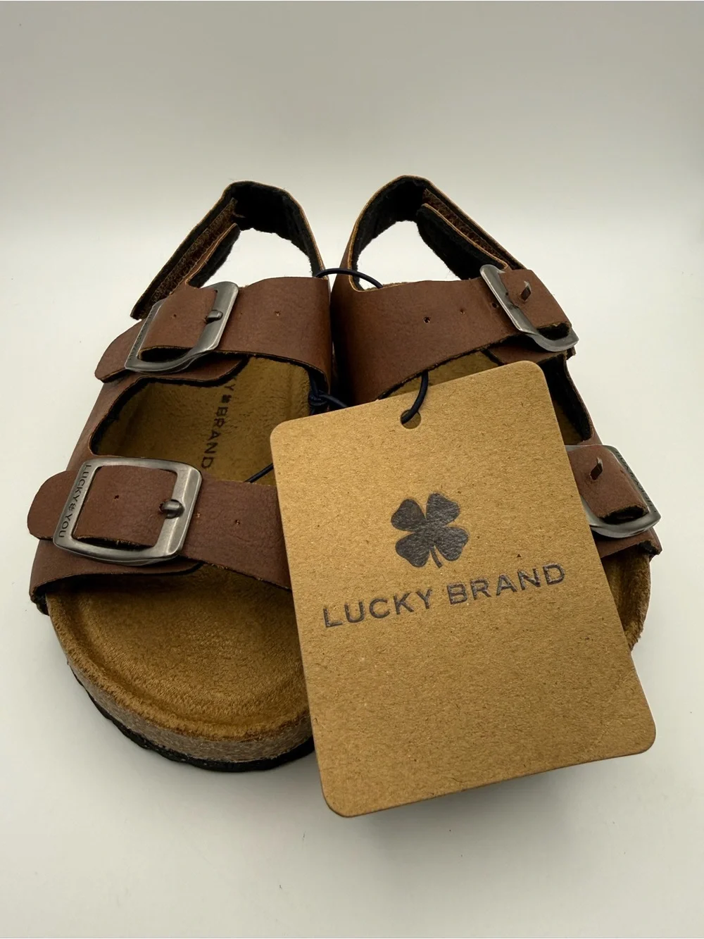 Lucky Brand Kids Brown Adjustable Double Buckle Sandals Toddler Size 6